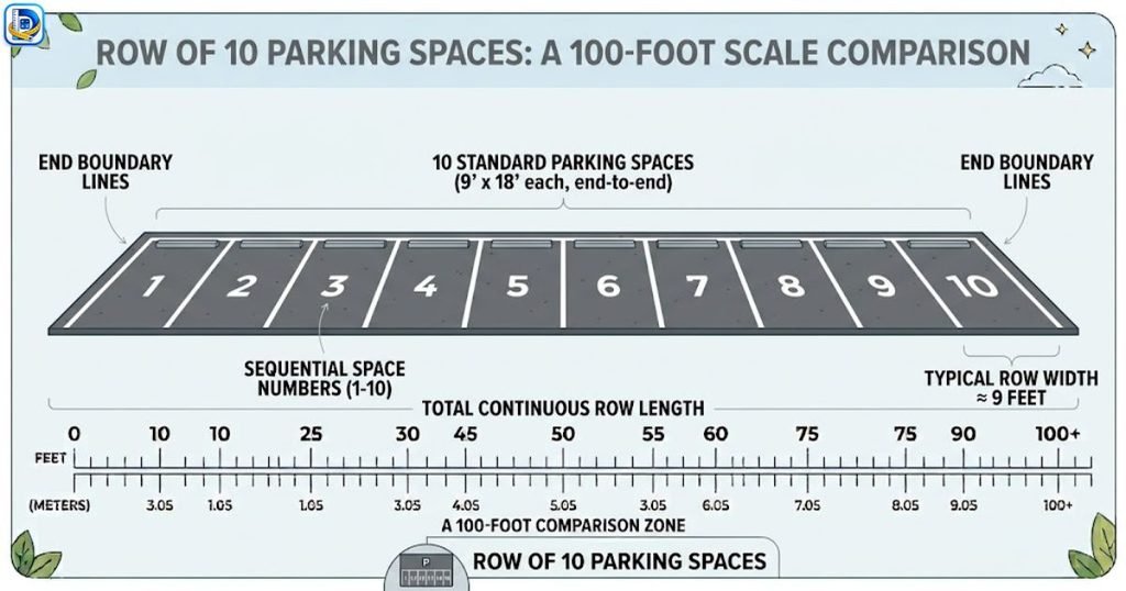 Row of 10 Parking Spaces