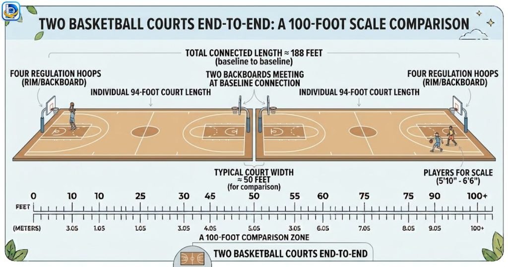 Two Basketball Courts End to End